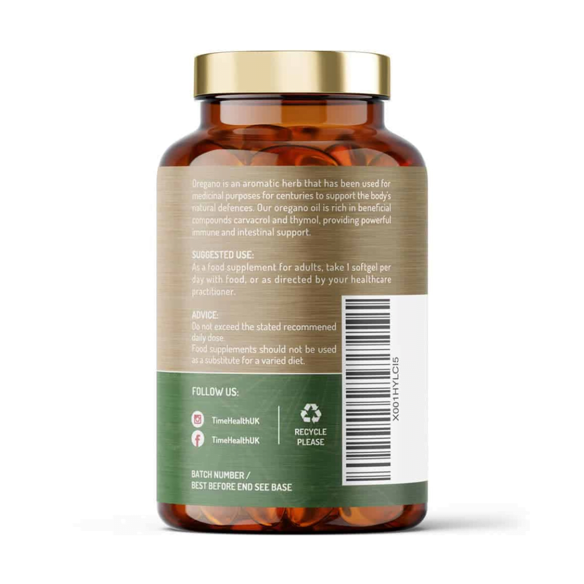 Organsko ulje origana, 120 kapsula, Time Health - Slika 3