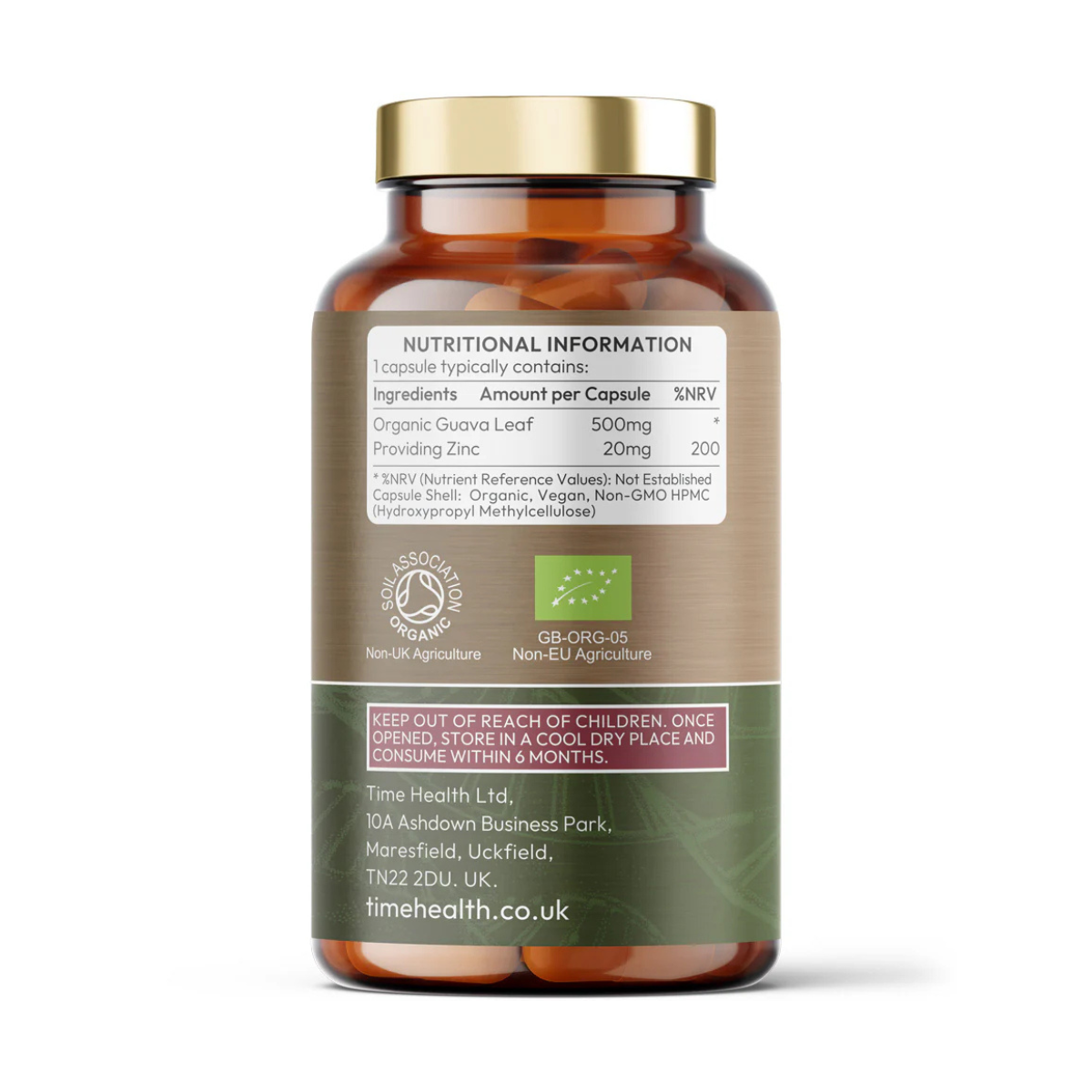 Cink iz organskog lista guave, 60 kapsula, Time Health - Slika 2