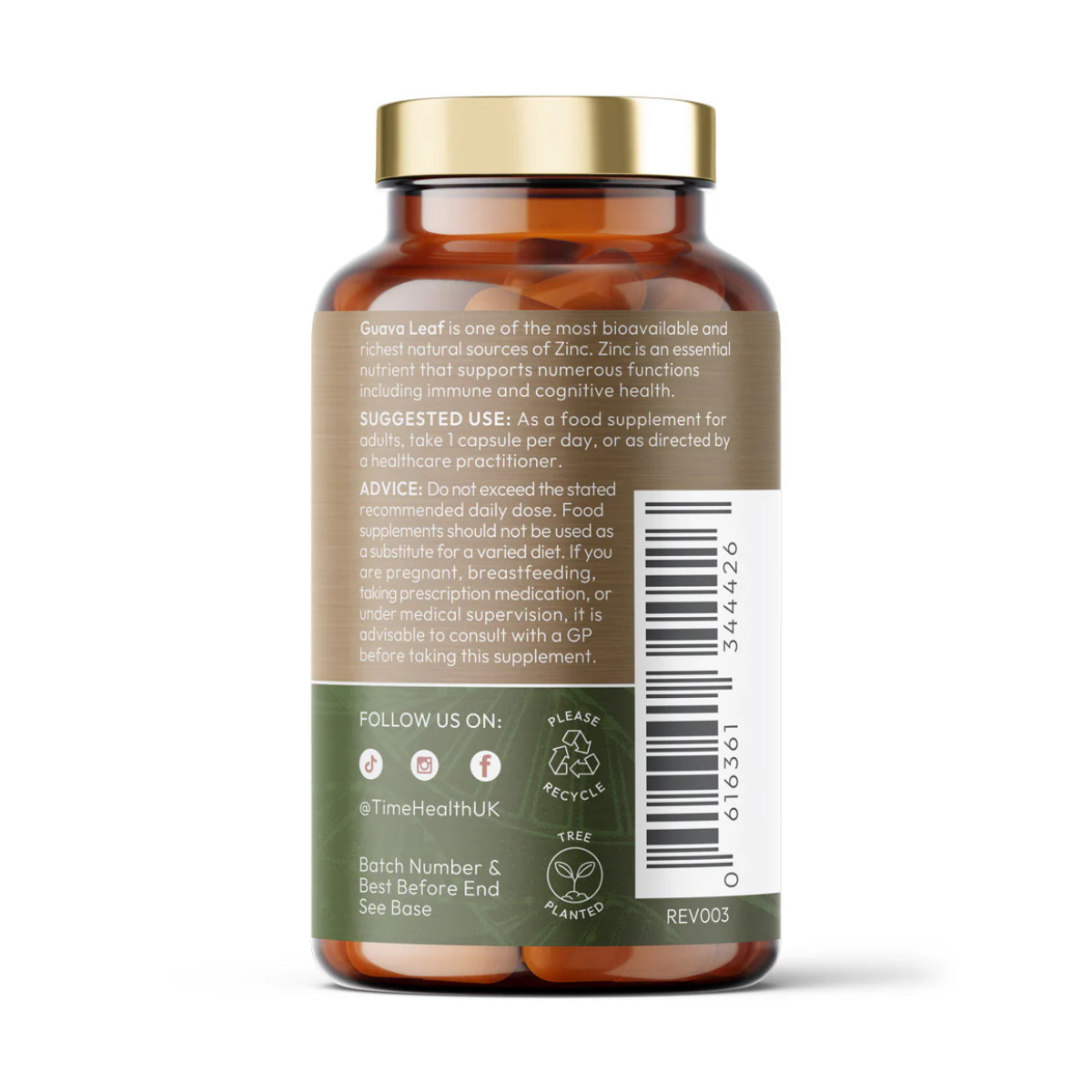 Cink iz organskog lista guave, 60 kapsula, Time Health - Slika 3